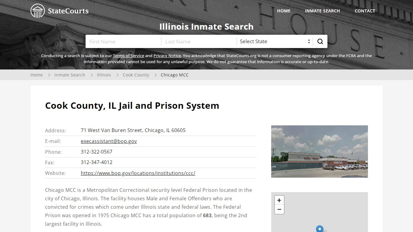 Chicago MCC Inmate Records Search, Illinois - StateCourts